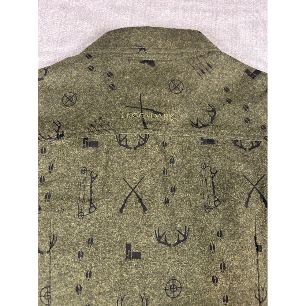 Legendary Whitetails Womens Olive Green Hunting Print Flannel Shirt Medium 6435 - Picture 8 of 8